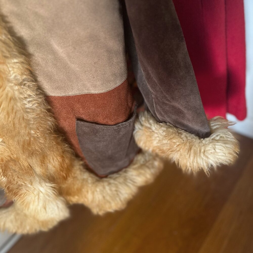 Faux Fur Trim Patchwork Jacket - image 5